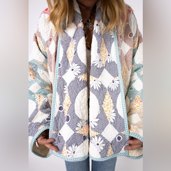 Lady Lancaster “Aunt Ethel” Vintage Quilt Shawl Collar Jacket - Picture 4 of 13